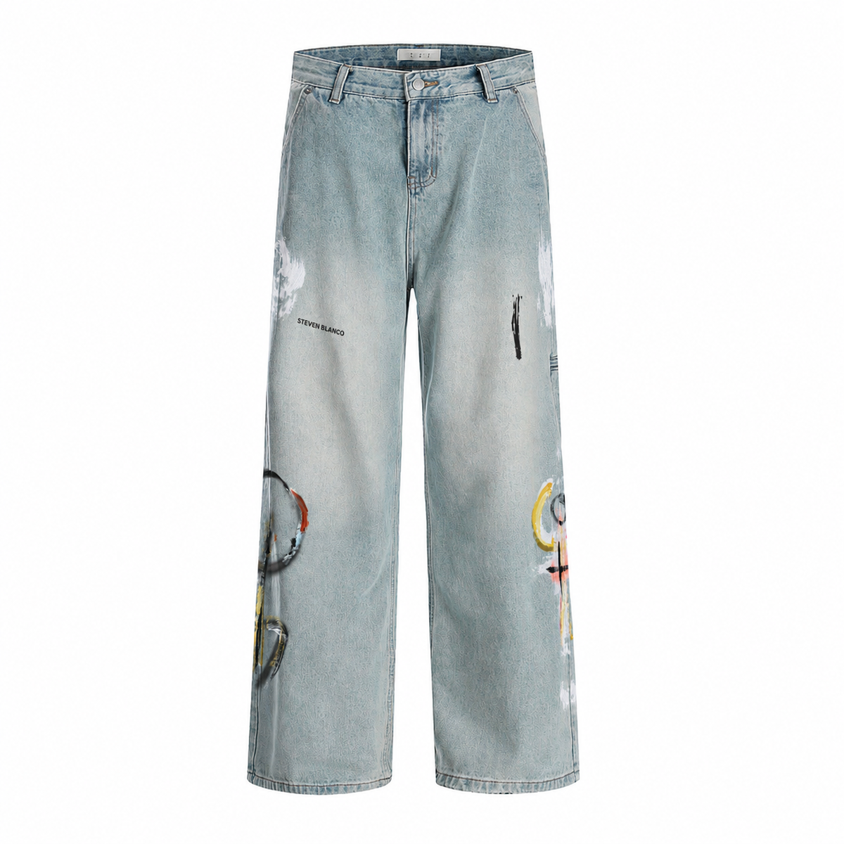 Steven Blanco The Brushstroke Denim Jeans - Blue