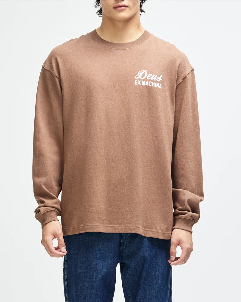 Deus Harajuku Sign Longesleeve - Bison Brown - lab10menswear.nl