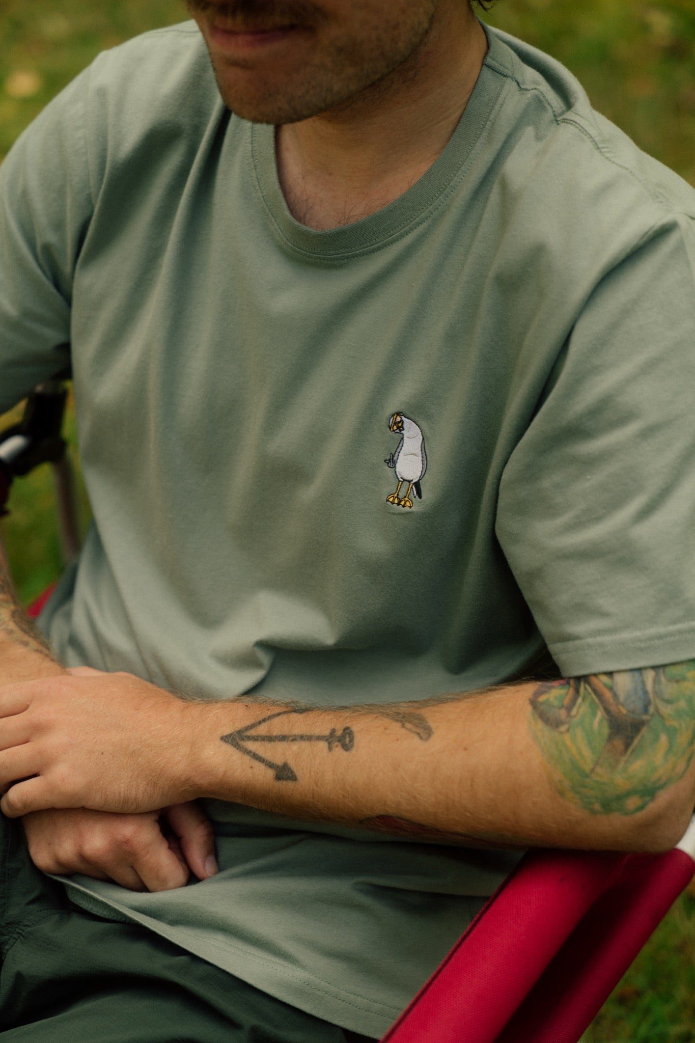 Mini Flipping the Bird T-Shirt - Sea Spray - Lakor | LAB10STREETWEAR