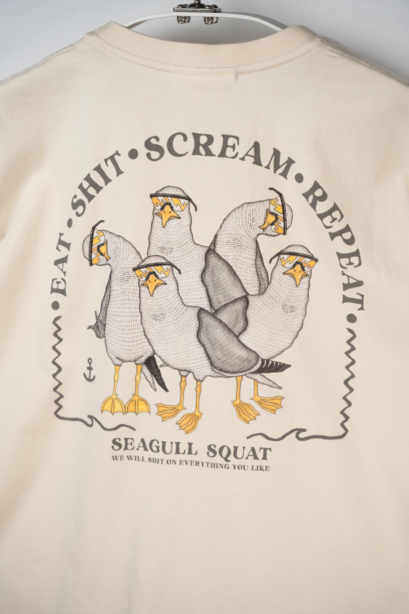 Seagull Squad Back T-Shirt - Rainy Day - Lakor | LAB10STREETWEAR