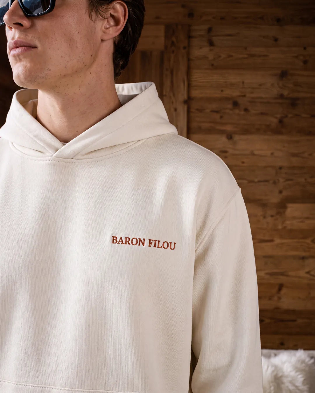 Baron Filou Oversized Backprint Hoodie Snowy Car - Off White