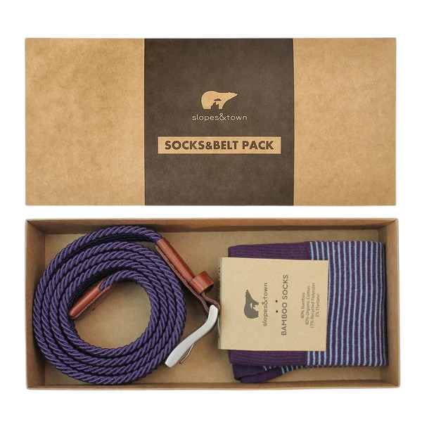 Sokken en Riem Geschenkdoos - Purple - Slopes & Town | LAB10STREETWEAR