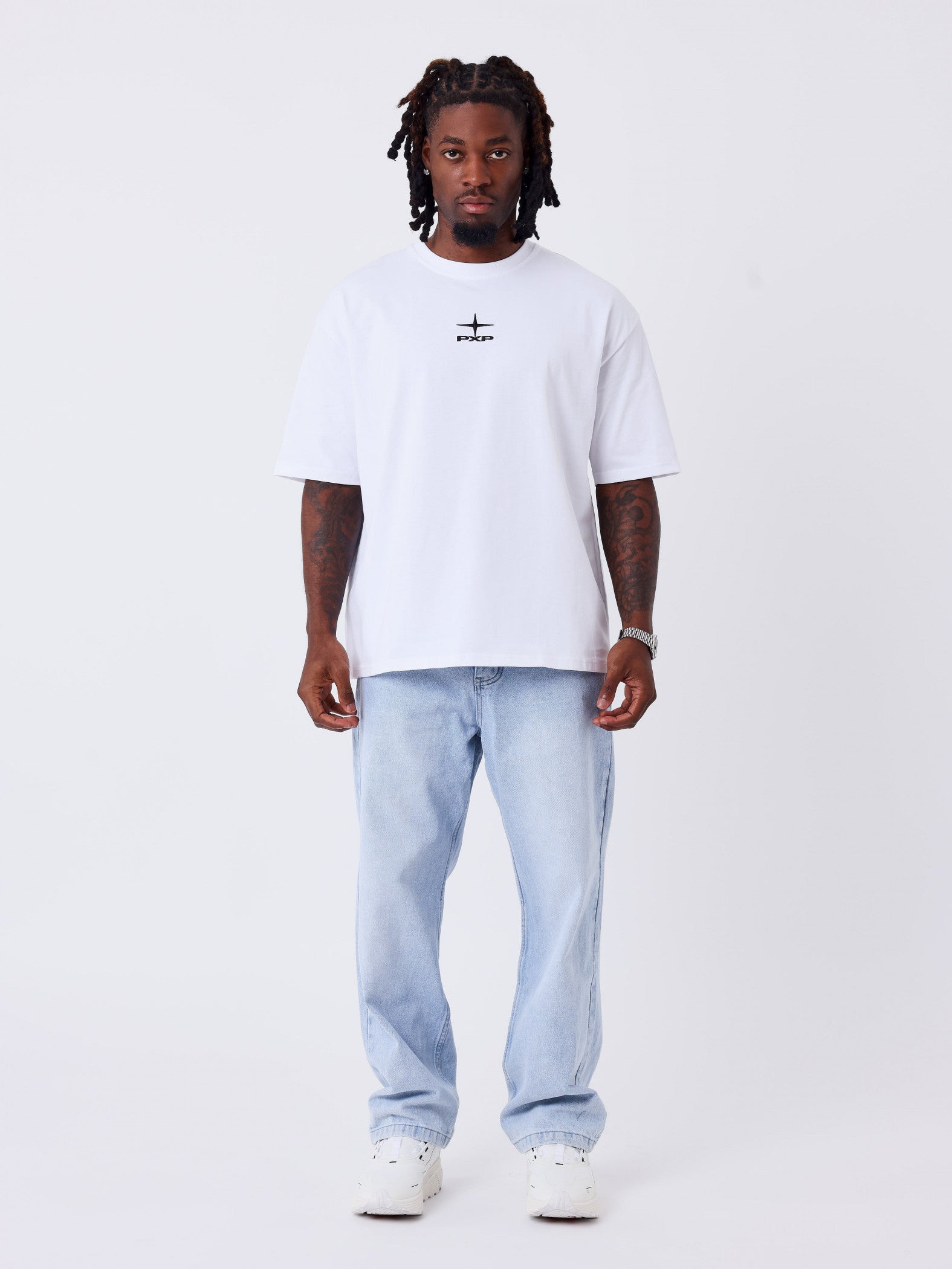Geborduurd T-shirt Wit - PXP | LAB10STREETWEAR