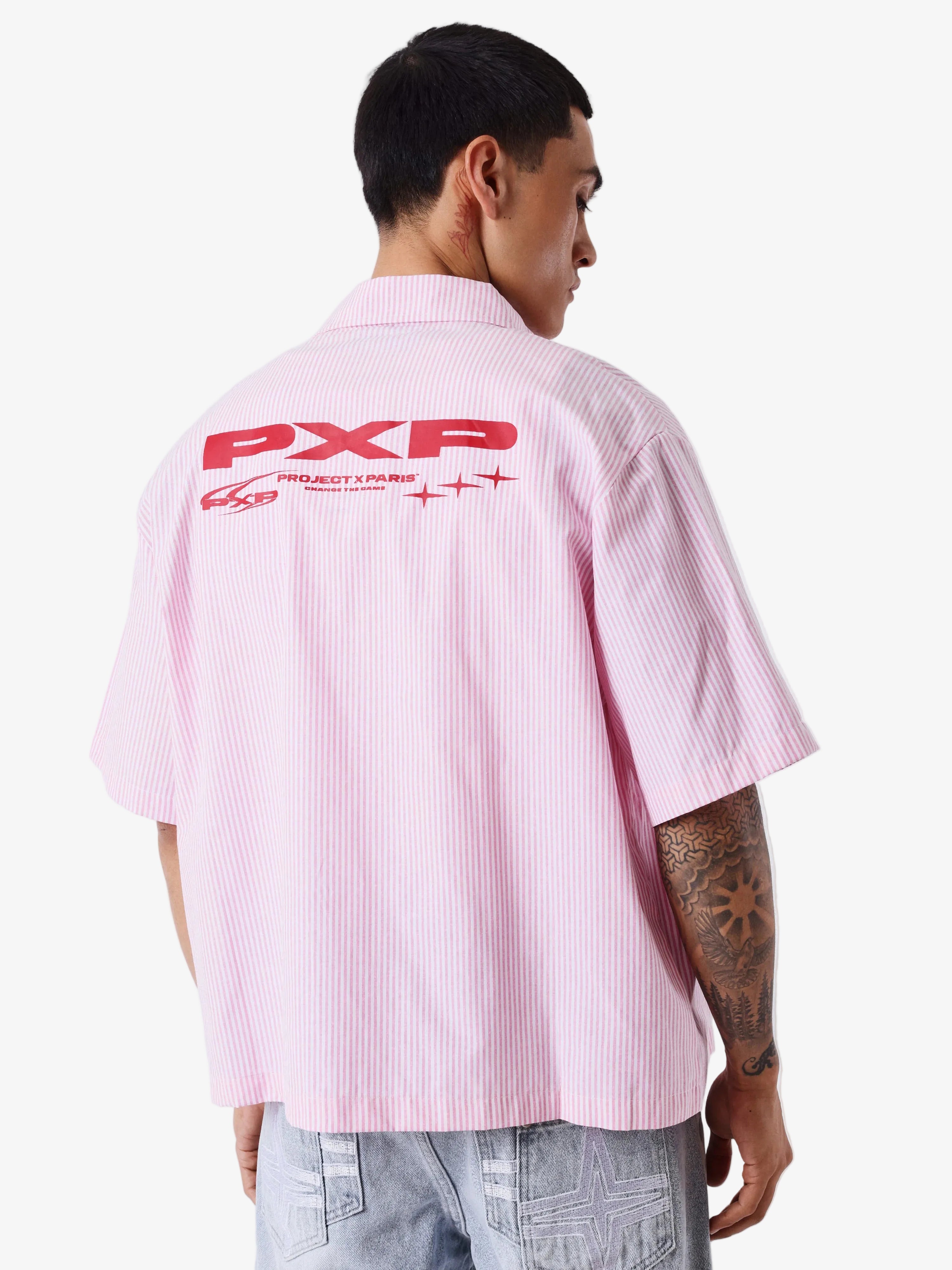 Gestreept overhemd met korte mouwen - PXP | LAB10STREETWEAR