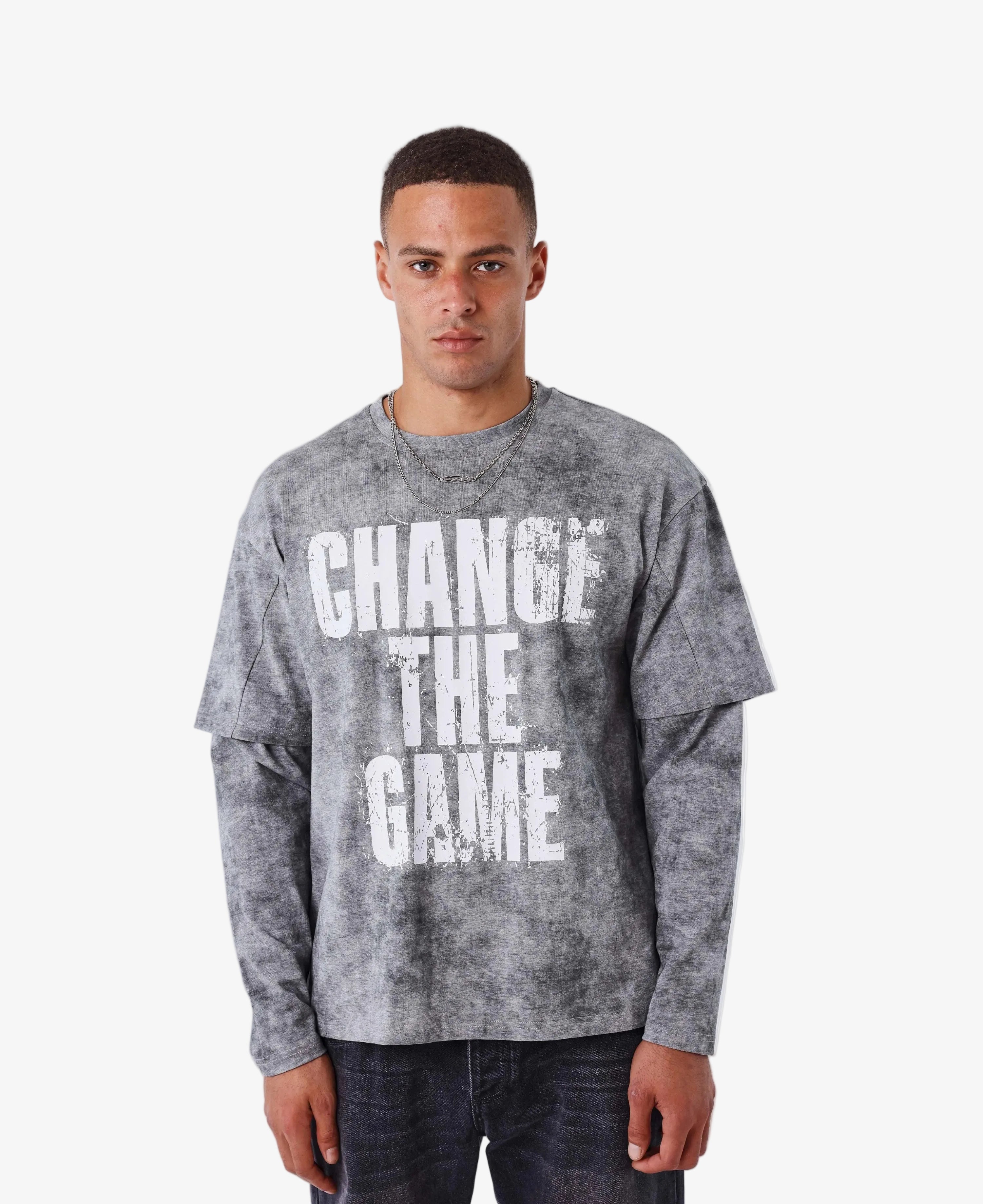 Longsleeve Shirt Vintage Effect Grijs - PXP | LAB10STREETWEAR