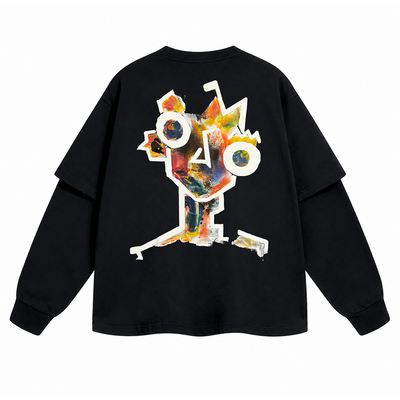 steven blanco Fora da Tela Double Sleeve T-shirt - Black