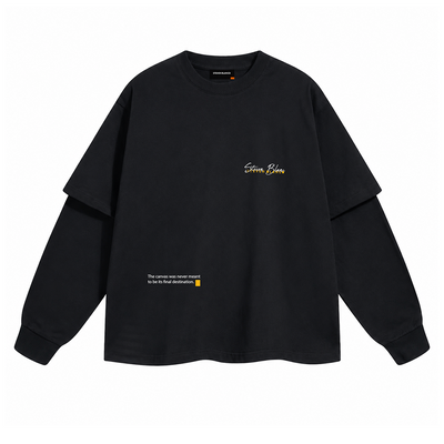 steven blanco Fora da Tela Double Sleeve T-shirt - Black