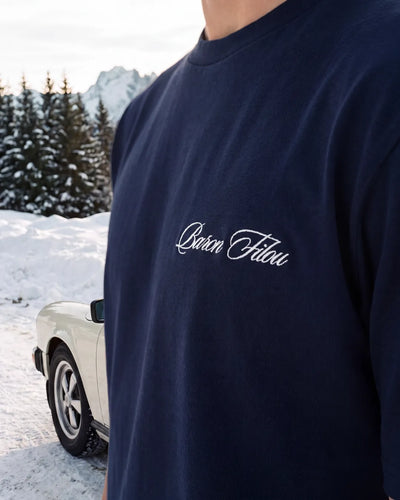 Baron Filou Oversized Backprint Pullover Fuck 9-5 - Oxford Blue