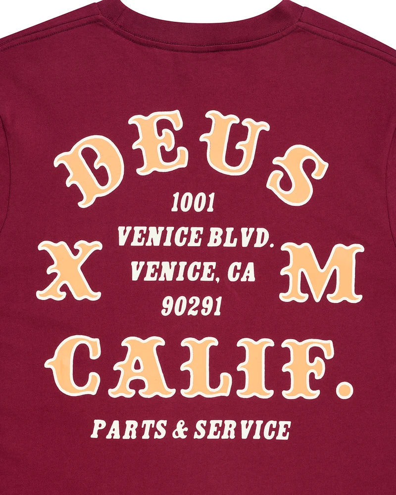 Deus Quick Strike Longsleeve - Burgundy - lab10menswear.nl