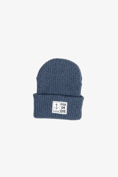 Fish or Die Beanie - Navy - Lakor | LAB10STREETWEAR