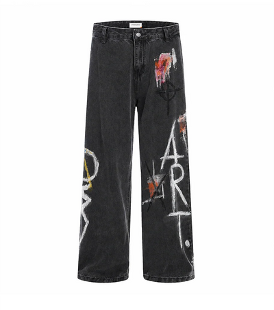 steven blanco The Brushstroke Denim Jeans - Dark Grey