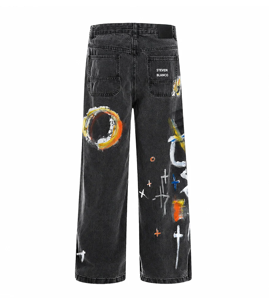 steven blanco The Brushstroke Denim Jeans - Dark Grey