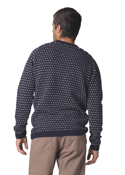 Klitmoller Hugo Knit - Navy - Cream - lab10menswear.nl