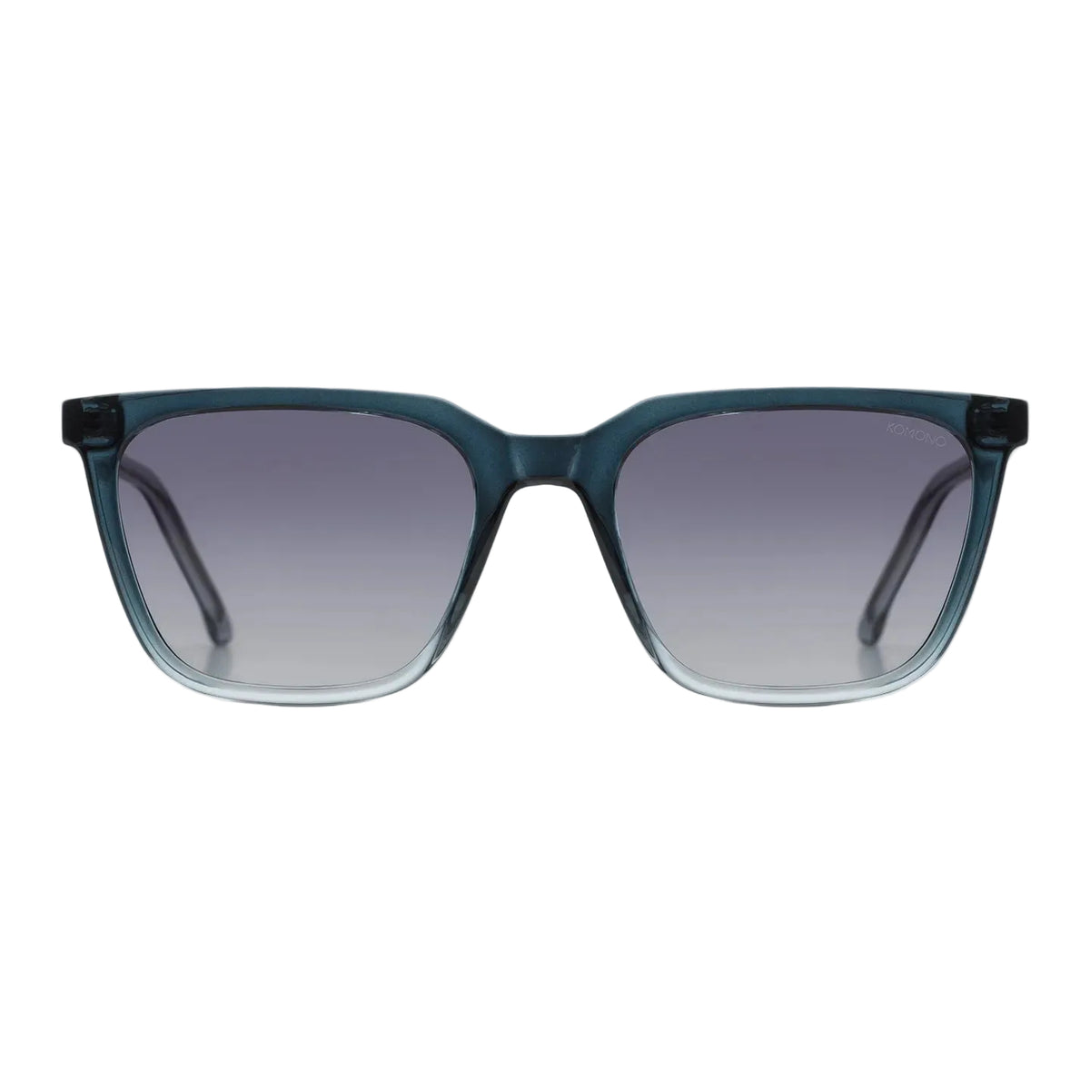 Zonnebril met blauwgroen montuur en donkergrijze glazen, frontaanzicht LAB10MENSWEAR.NL
