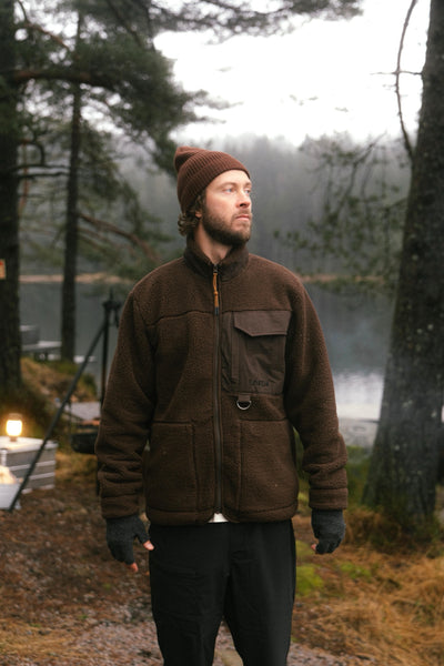 Lakor Bear Sherpa Jacket - Coffee Bean - lab10menswear.nl