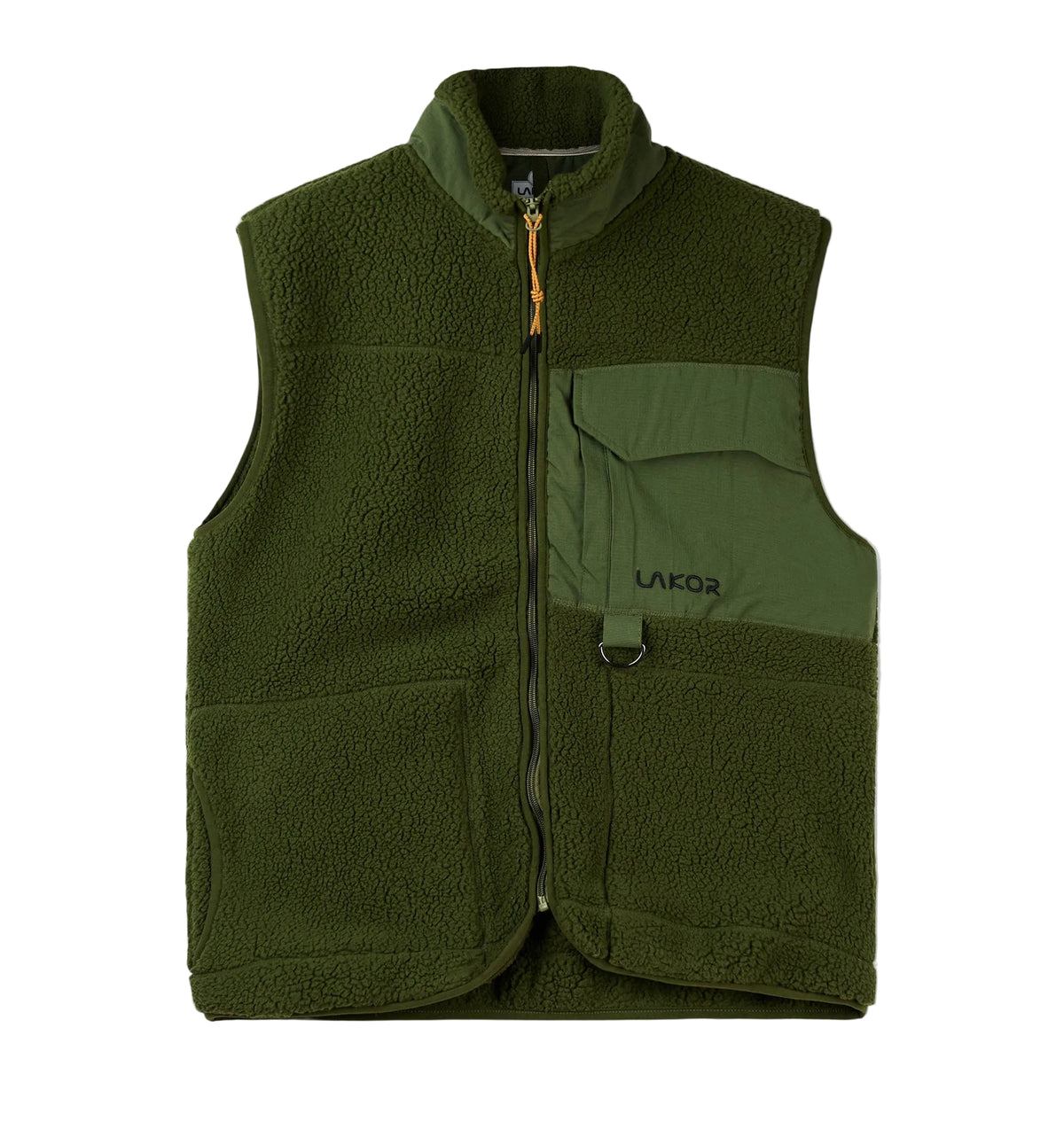 Lakor Bear Sherpa Vest - Riffle Green - lab10menswear.nl