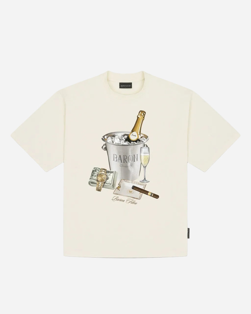 Oversized Backprint T-Shirt BARON BEACH BILL - Off White - Baron Filou | LAB10STREETWEAR
