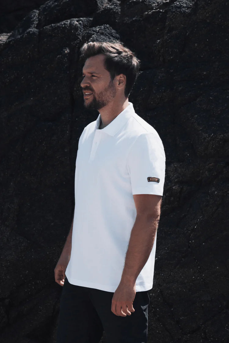 Supima® Badge Polo Shirt - Wit - Ecmo | LAB10STREETWEAR