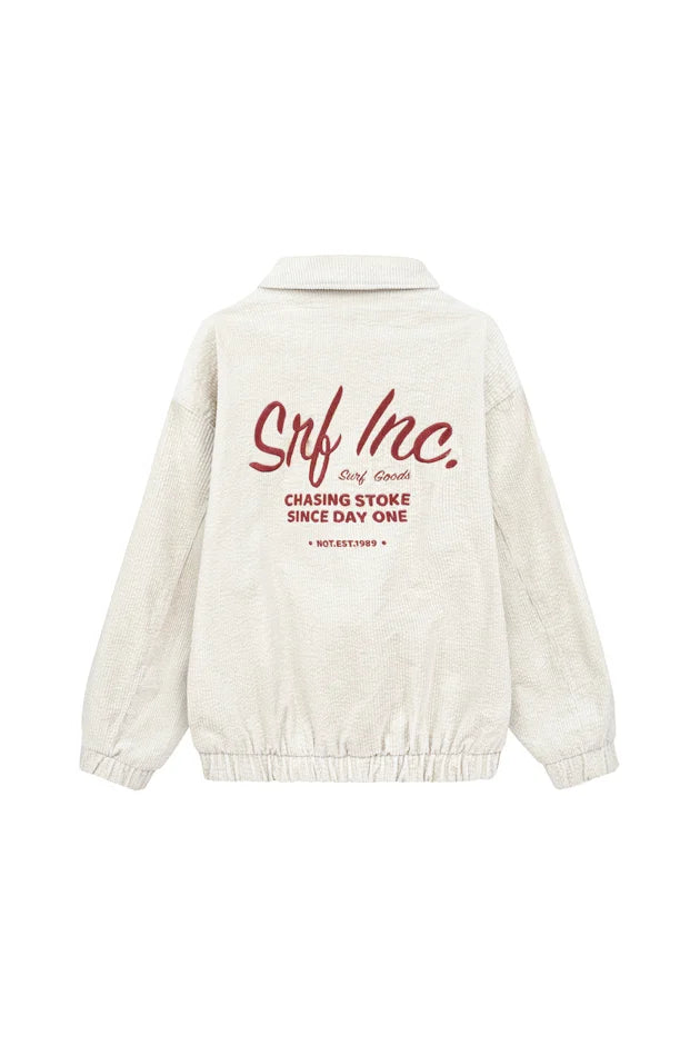 Cord Baseball Jacket - Vintage White - Surf.inc | LAB10STREETWEAR