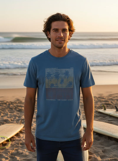 Golden State T-Shirt - Blauw - Lightning Bolt | LAB10STREETWEAR