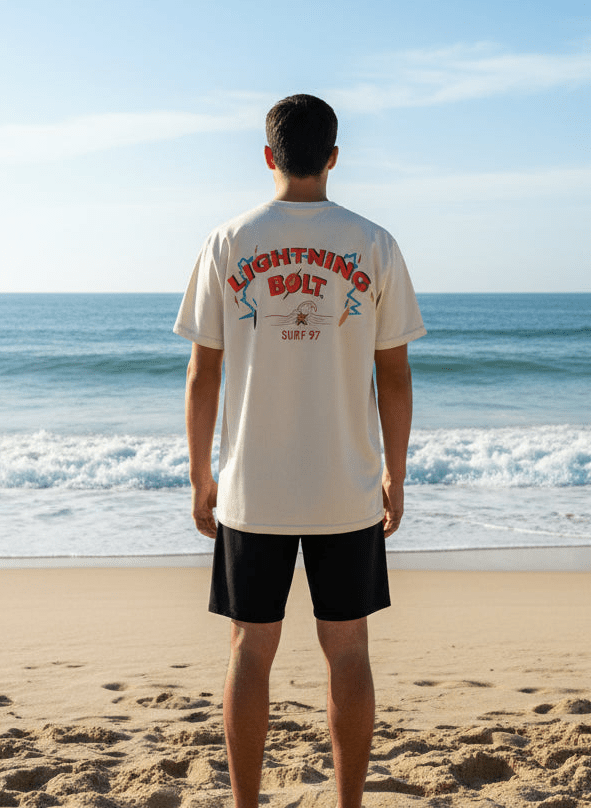 Groms T-Shirt - Off White - Lightning Bolt | LAB10STREETWEAR