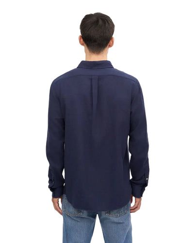 Colorfulstandard Organic Flannel Shirt - Navy Blue -lab10menswear.nl