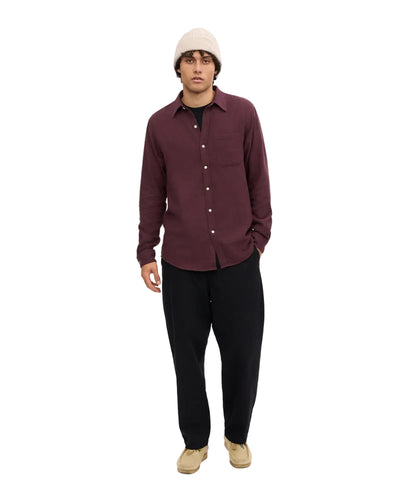 Colorfulstandard Organic Flannel Shirt - Oxblood Red -Lab10menswear.nl