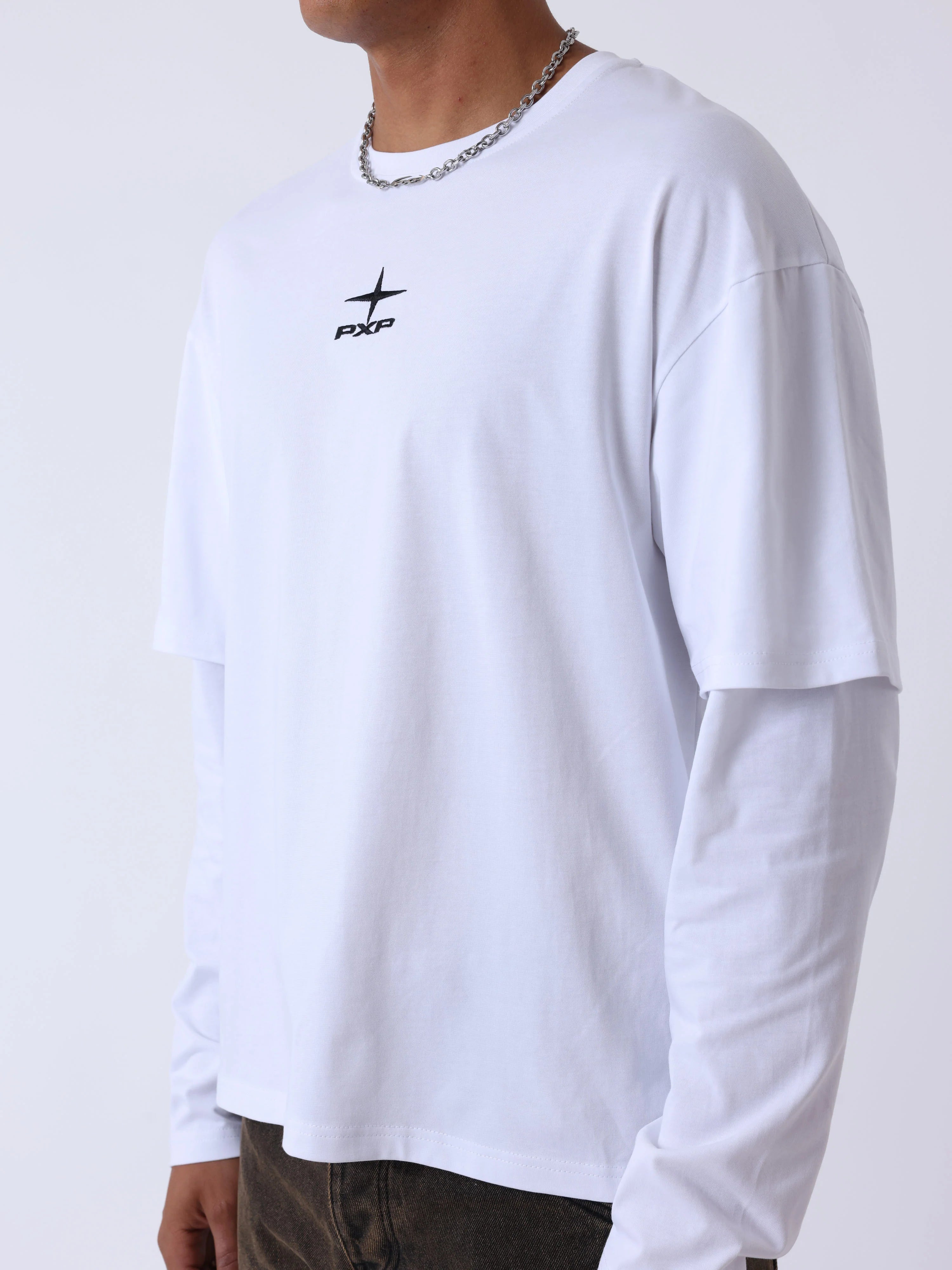 Overlay T-shirt met lange mouwen - PXP | LAB10STREETWEAR
