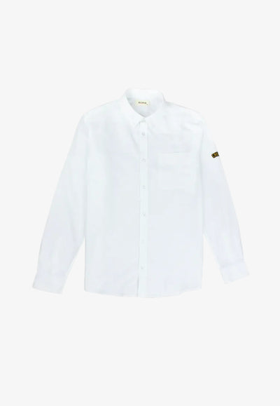 Oxford Shirt Badge - Wit - Ecmo | LAB10STREETWEAR