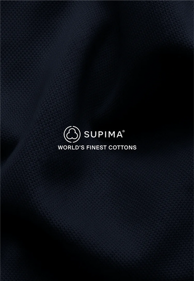 Supima® Badge Polo Shirt - Navy - Ecmo | LAB10STREETWEAR