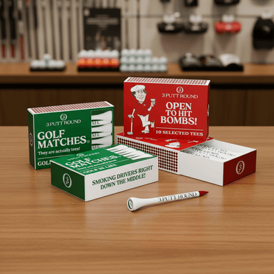 Set van 4 Golf Tee Match Boxes - 3Puttround | LAB10STREETWEAR