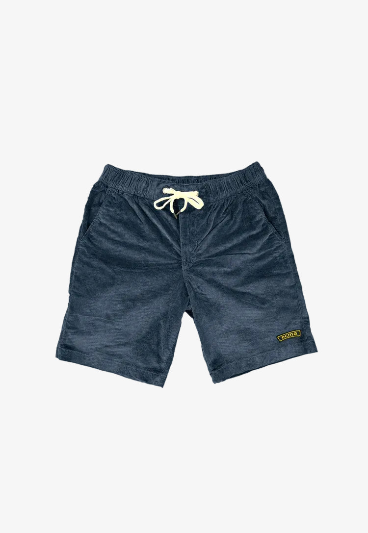 Corduroy Badge Shorts - Navy - Ecmo | LAB10STREETWEAR