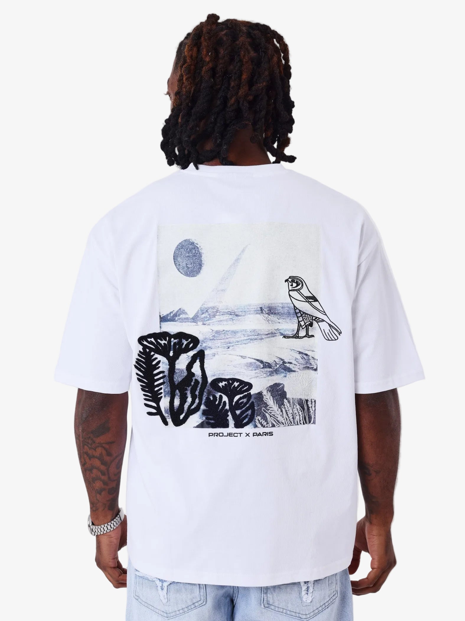 Geborduurd T-shirt Wit - PXP | LAB10STREETWEAR