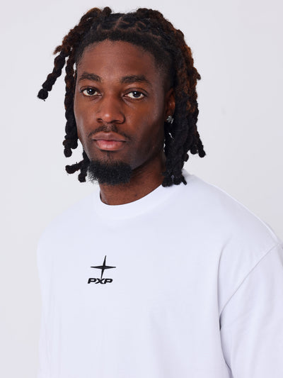 Geborduurd T-shirt Wit - PXP | LAB10STREETWEAR
