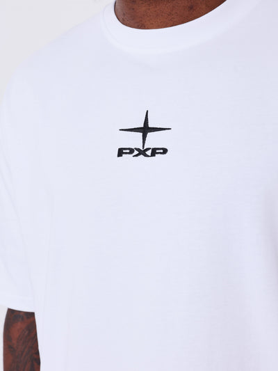 Geborduurd T-shirt Wit - PXP | LAB10STREETWEAR